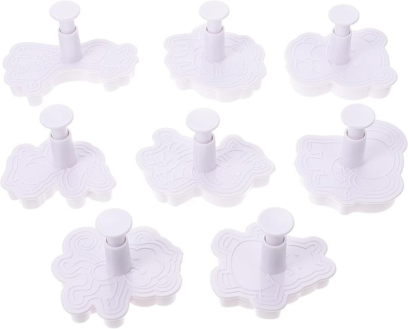 8 Pcs Animal Cookie Press Molds Food Grade PP Baking Tools Easy Demoulding Cleaning - Image 1